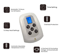 Heated Blanket Twin Linen Electric Throw with 10 Heat Settings/Safety 10 Hours Auto-Off Dual Controllers 62"X84"