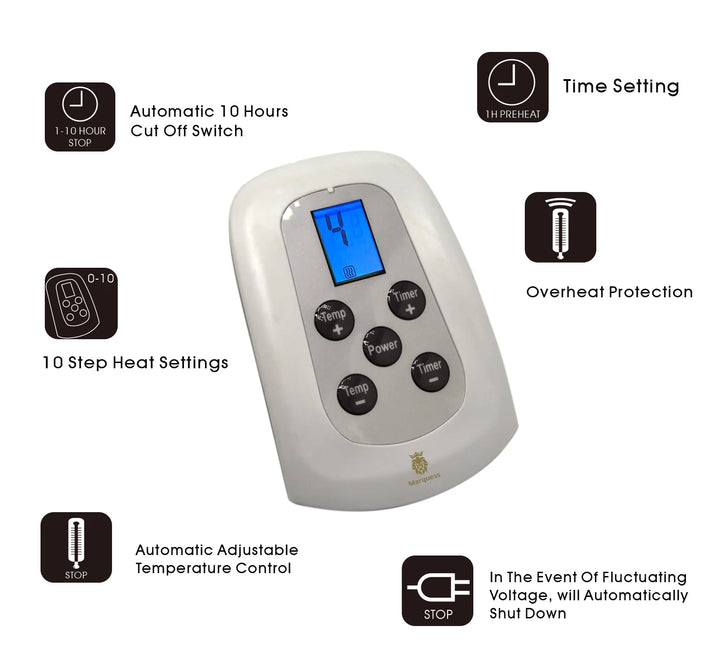 Heated Blanket Twin Linen Electric Throw with 10 Heat Settings/Safety 10 Hours Auto-Off Dual Controllers 62"X84"