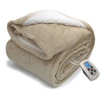 Heated Blanket Twin Linen Electric Throw with 10 Heat Settings/Safety 10 Hours Auto-Off Dual Controllers 62"X84"