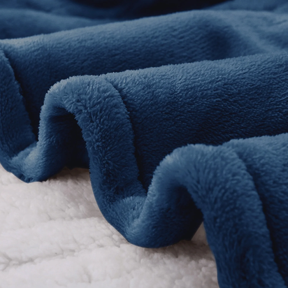 Queen Electric Blanket, Navy Heated Throw with 10 Heat Settings/Safety 10 Hours Auto-Off Dual Controllers (84X90'')