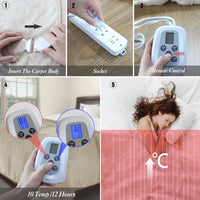 Heated Blanket Twin Linen Electric Throw with 10 Heat Settings/Safety 10 Hours Auto-Off Dual Controllers 62"X84"