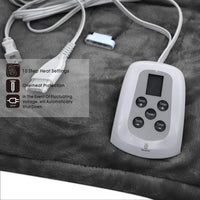 Electric Blanket Queen Grey Heated Throw with 10 Heat Settings / Safety 10 Hours Auto-Off Dual Controllers 84"X90"