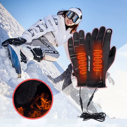 USB Touch Screen Gloves Winter Warm Electric Heated Gloves Heated Motorcycle Gloves Windproof Heated Gloves for Women Men