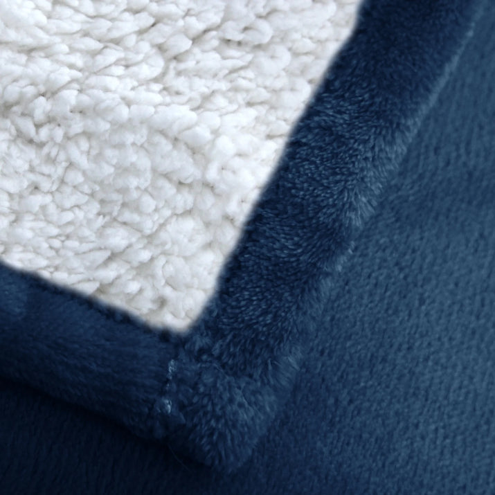 Queen Electric Blanket, Navy Heated Throw with 10 Heat Settings/Safety 10 Hours Auto-Off Dual Controllers (84X90'')