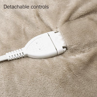 Electric Blanket Queen Linen Heated Throw with 10 Heat Settings/Safety 10 Hours Auto-Off Dual Controllers 84"X90"