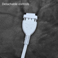 Electric Blanket Queen Grey Heated Throw with 10 Heat Settings / Safety 10 Hours Auto-Off Dual Controllers 84"X90"