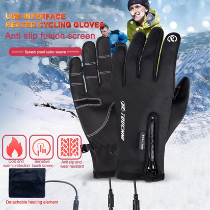 USB Touch Screen Gloves Winter Warm Electric Heated Gloves Heated Motorcycle Gloves Windproof Heated Gloves for Women Men